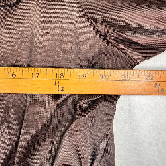 Ruby Rd. Jacket Women's 16 Metallic Brown Drawstring Waist Large Collar Pockets - Picture 3 of 10